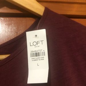 Loft Outlet Wine Colored Knit Top Size Large NWT